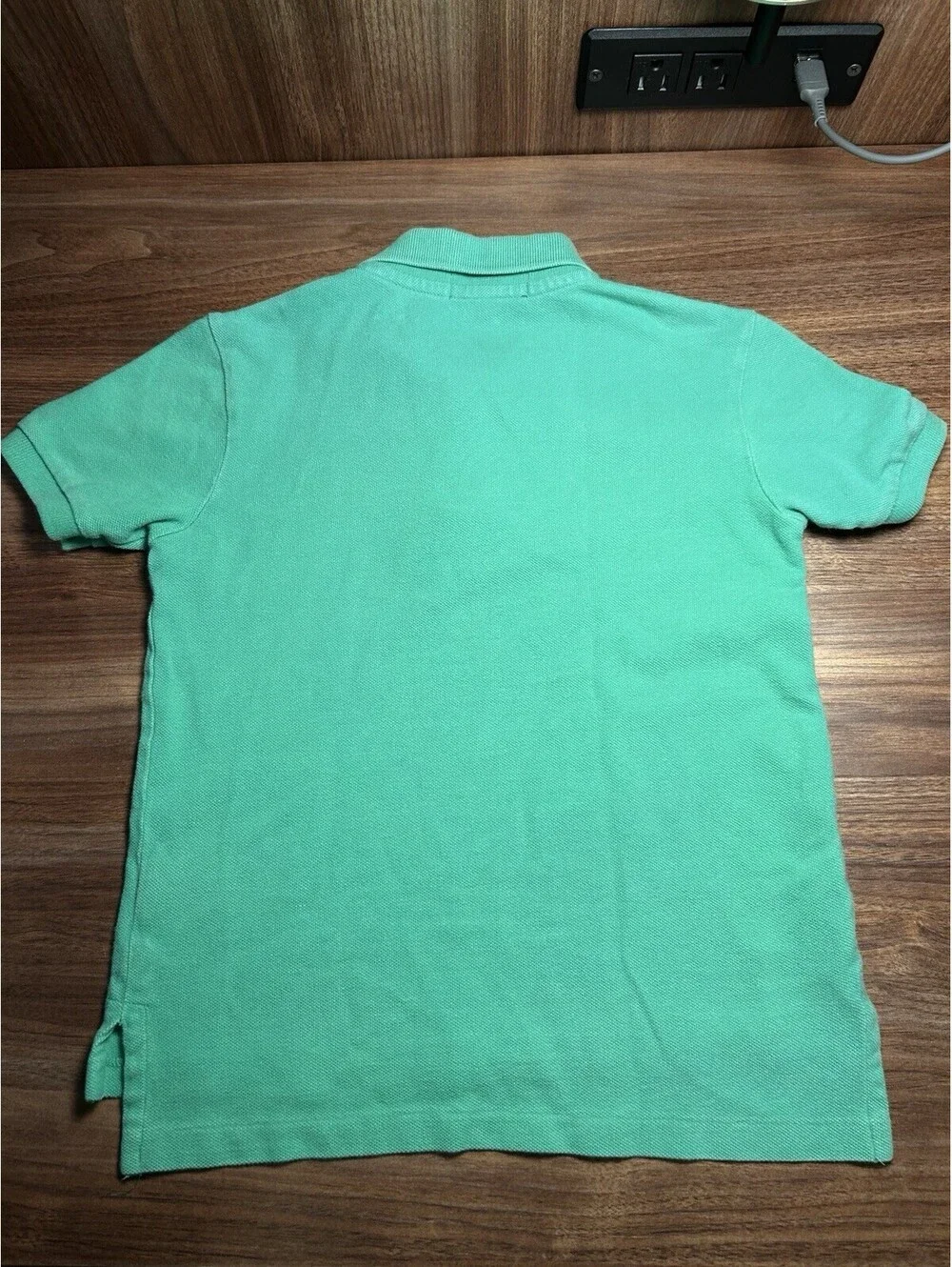 Ralph Lauren Vintage Silver/Blue Label Light Green Polo Purple Horse Boys Size 6